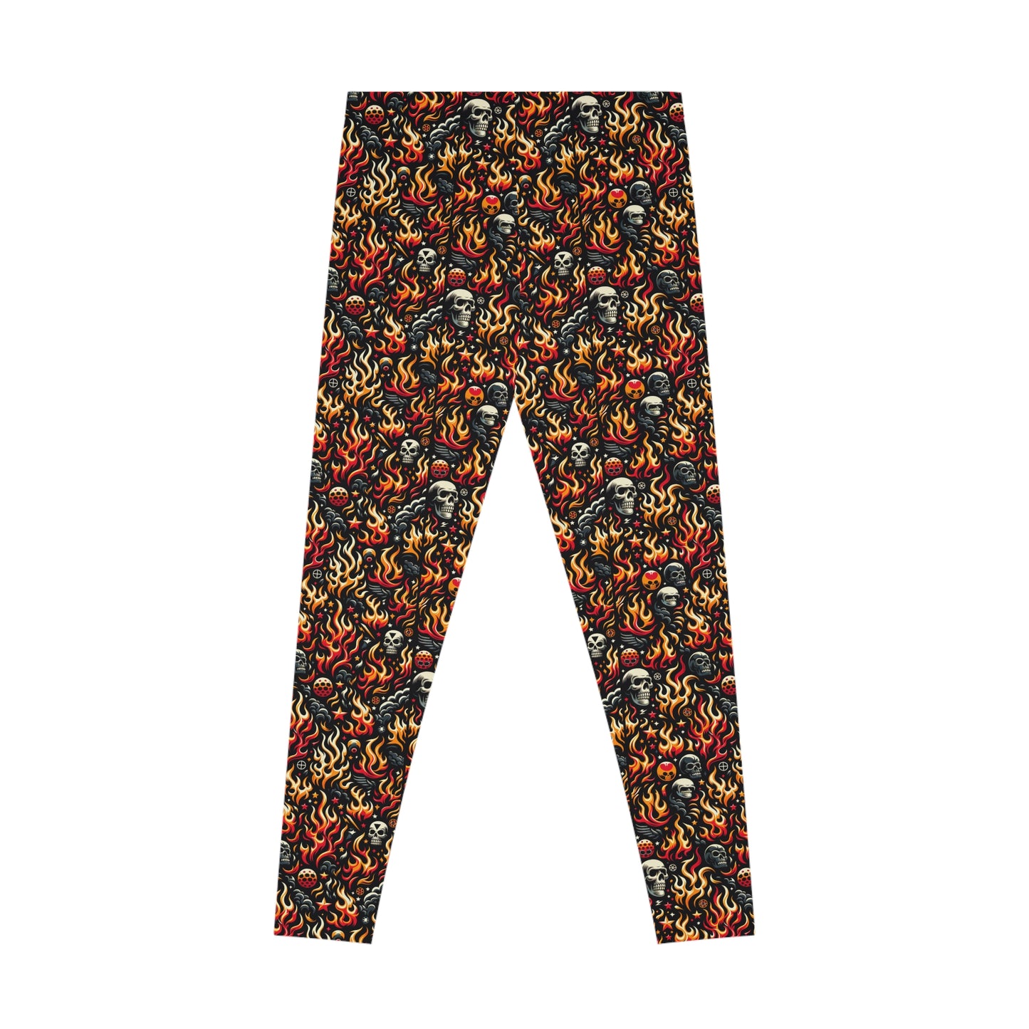 Flame Graphics Maximalist Streetwear Stretch Leggings - 8404 Design-76