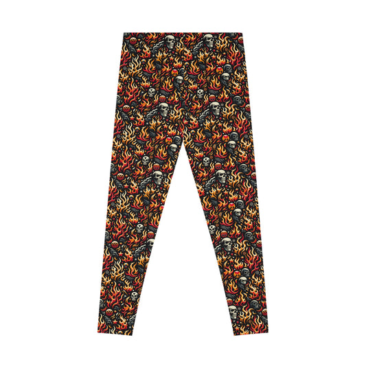 Flame Graphics Maximalist Streetwear Stretch Leggings - 8404 Design-76