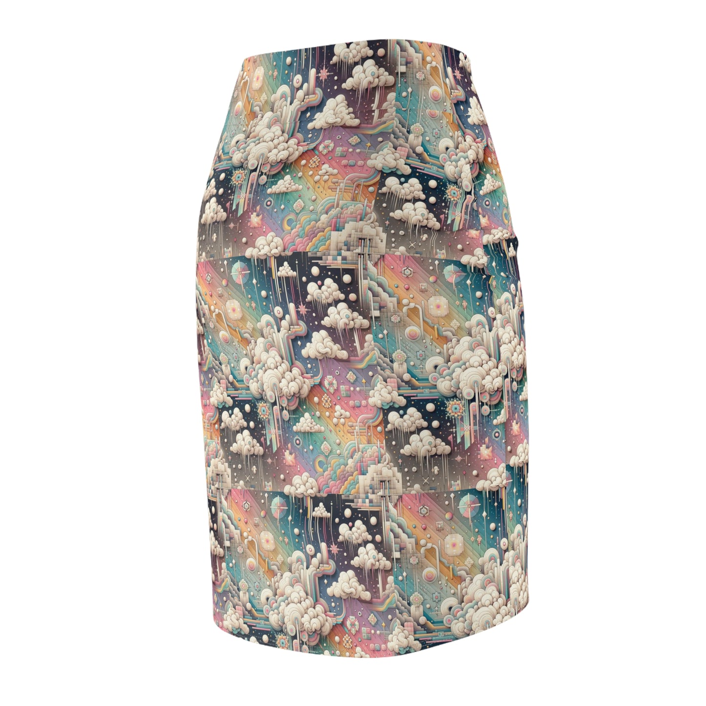 Digital Dreamland Whimsical and Nostalgic Streetwear With a Digital Twist Women's Pencil Skirt - 8404 Design-52