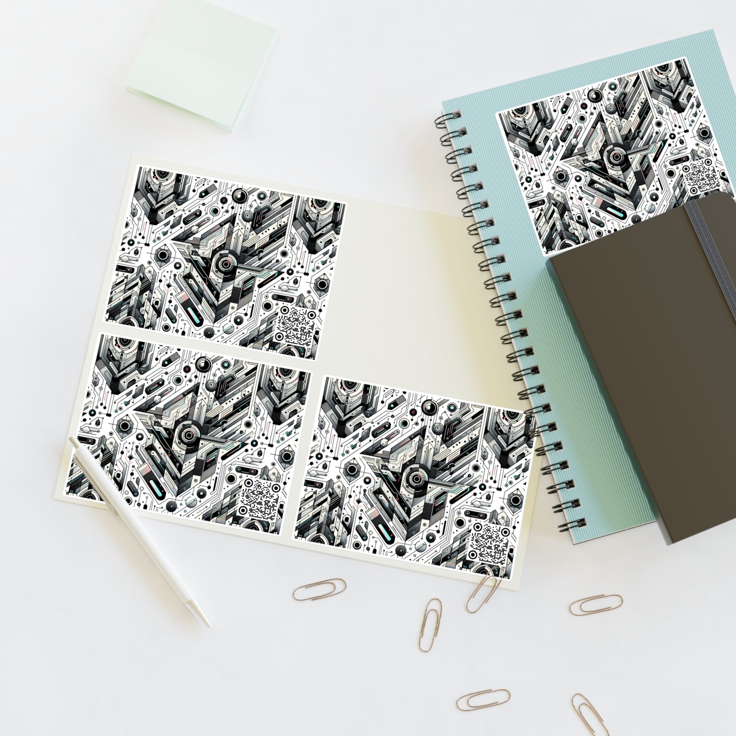 Tech-Infused Streetwear Tech-Forward Minimalism Sticker Sheets - 8404 Design-51