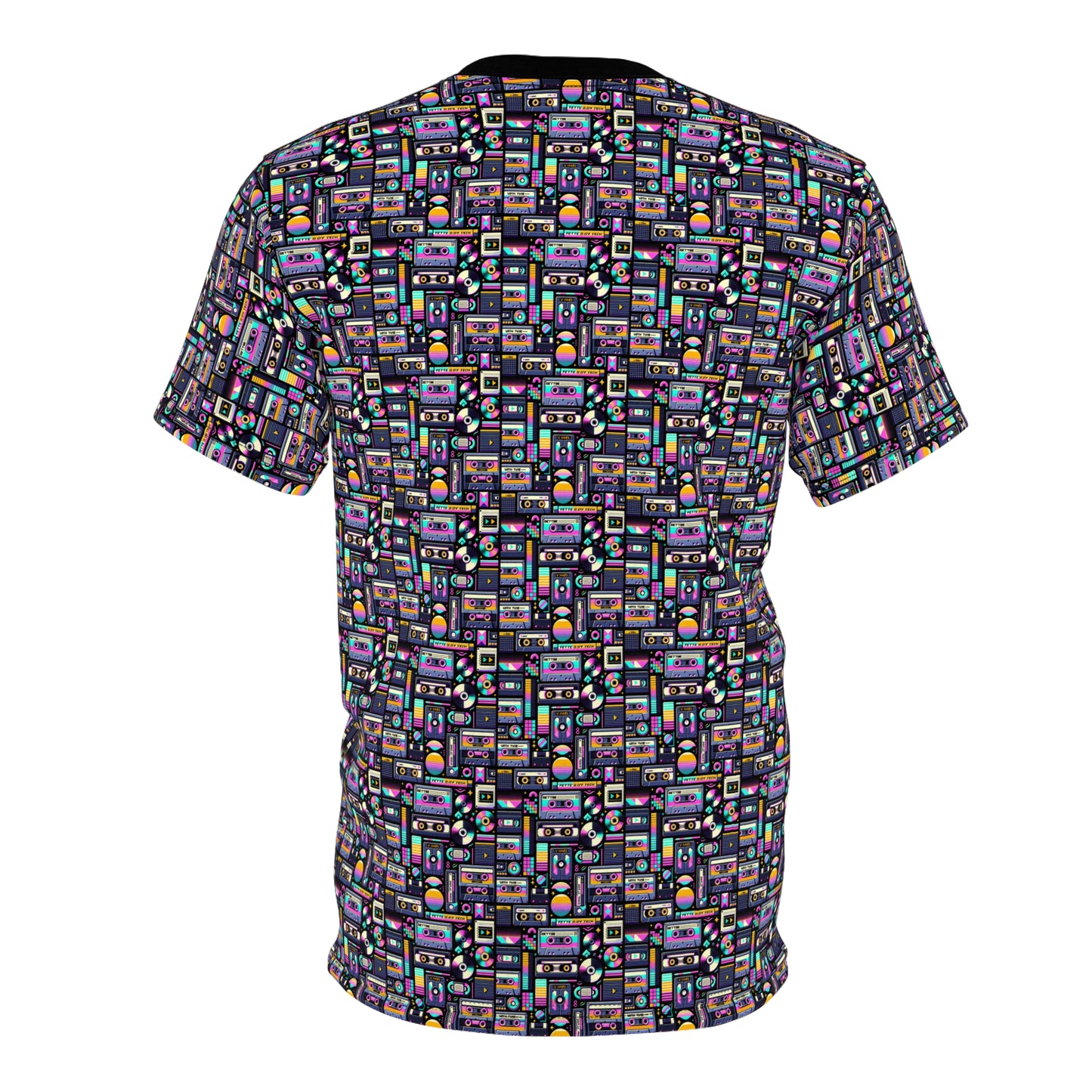 Digital Nostalgia Tech-Inspired Retro Fusion Unisex Cut & Sew Tee - 8404 Design-48
