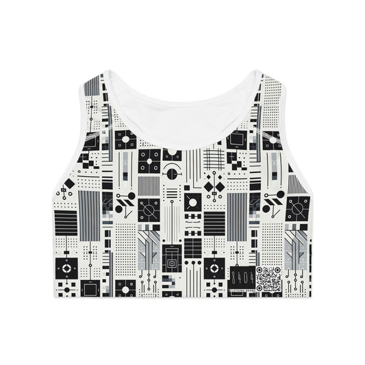 Digital Minimalism Minimalist Tech Sports Bra - 8404 Design-54