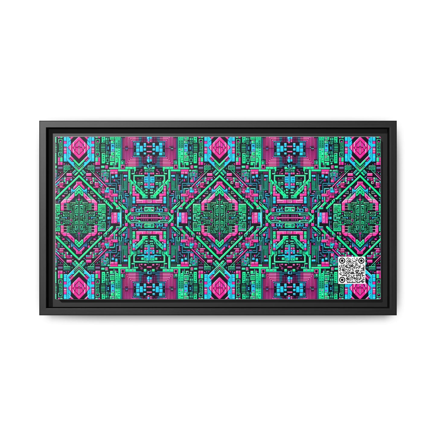 Digital Glitch Vibes Tech-Inspired Streetwear Matte Canvas, Framed (multi-Color) - 8404 Design-71 B