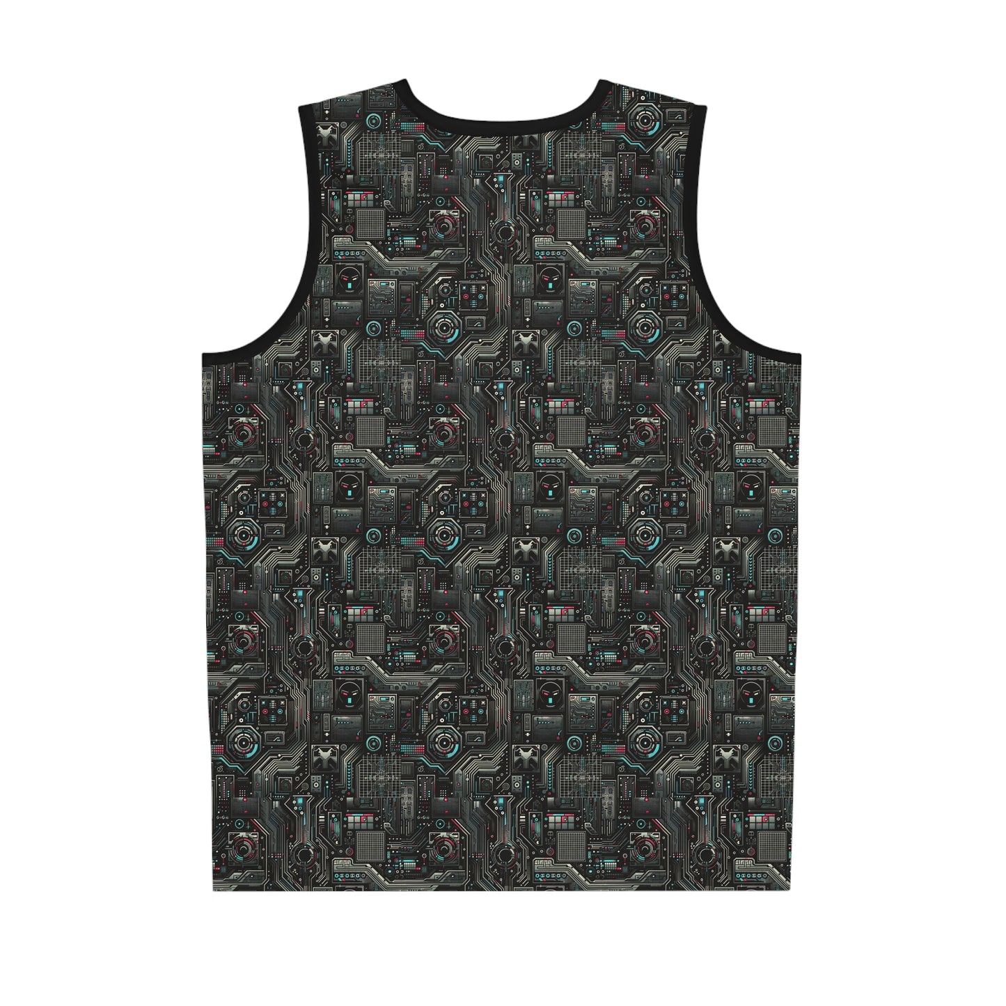 Tech Noir Aesthetics Sleek Tech Streetwear Basketball Jersey - 8404 Design-52
