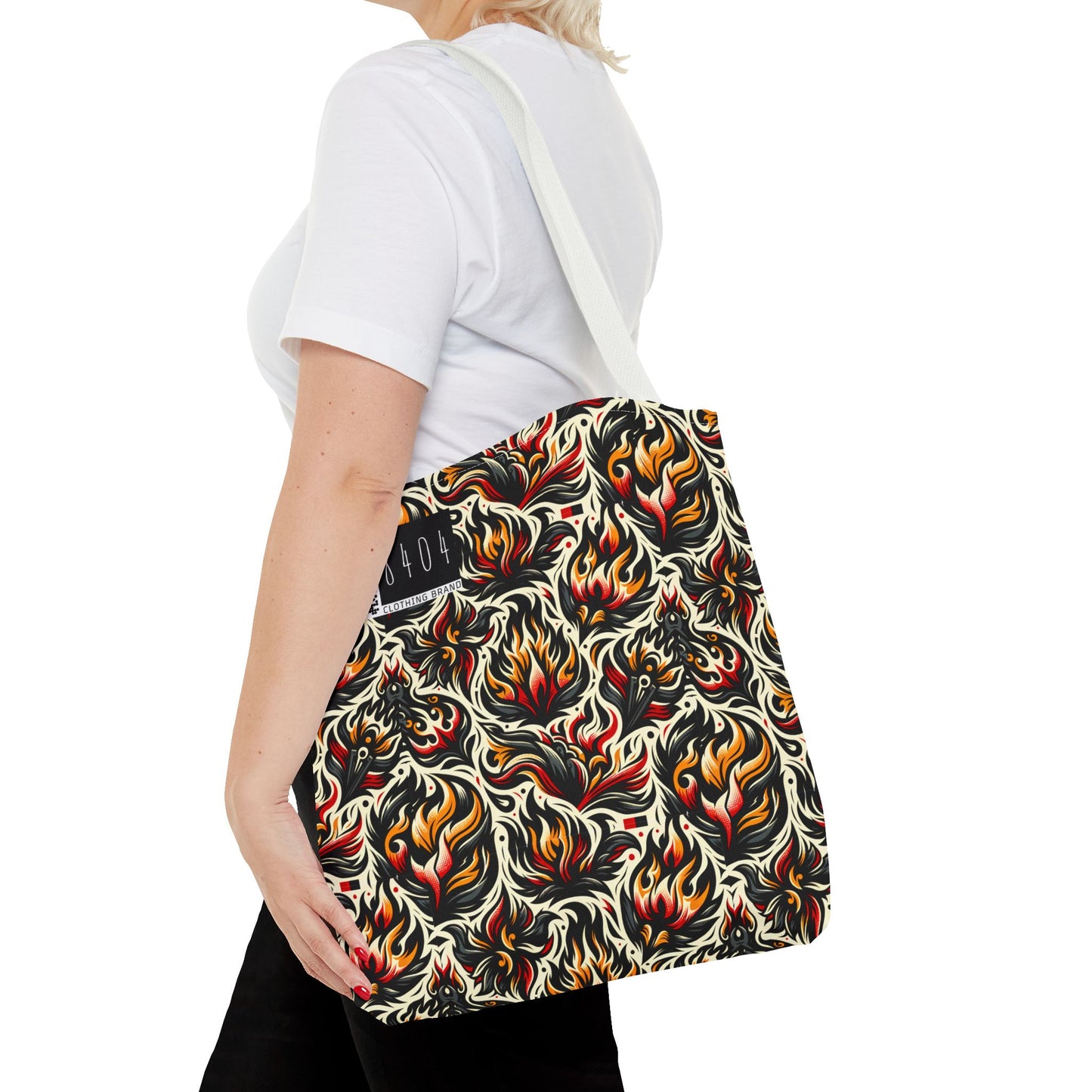 Fire & Flames Bold Streetwear Statement Tote Bag - 8404 Design-57