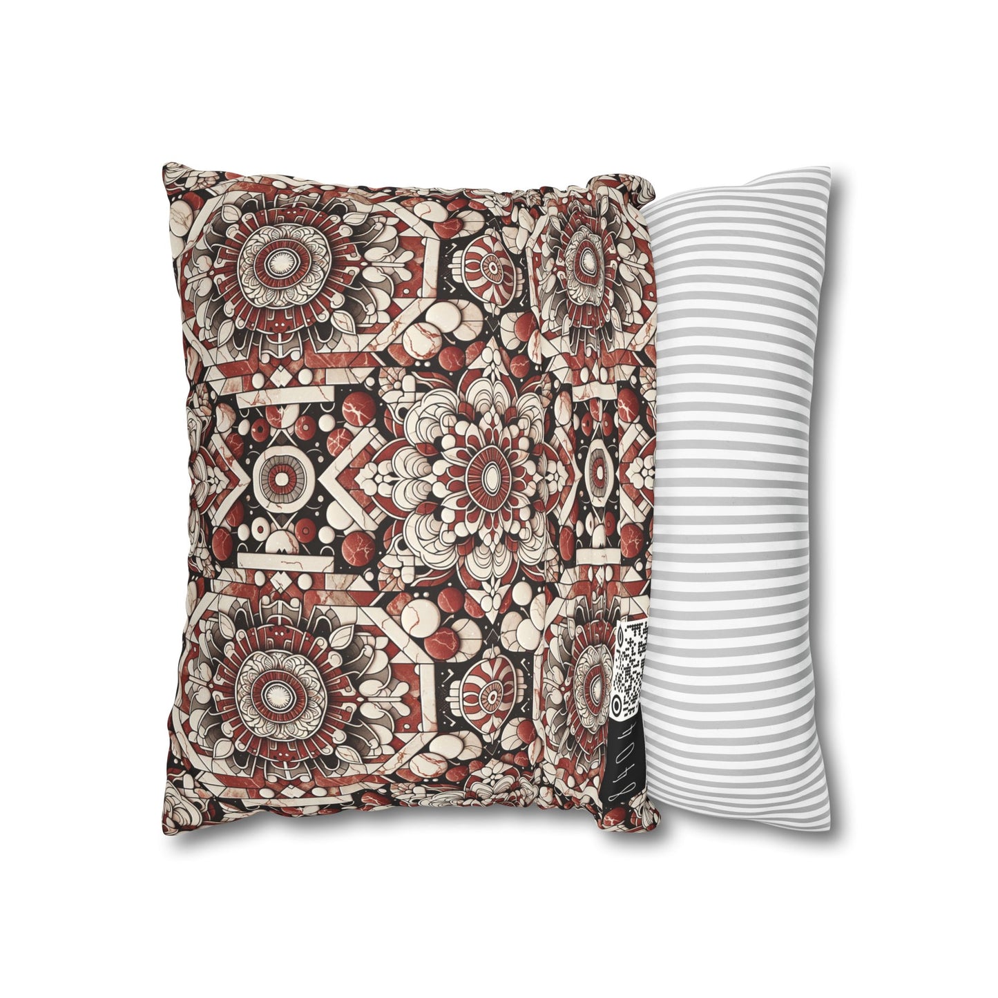 Neo Jomon Sculptural Aesthetics Artisanal Streetwear Faux Suede Square Pillowcase - 8404 Design-55