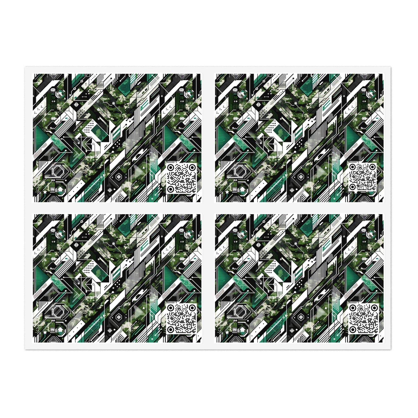 Tech Camo Fusion Tech-Forward Streetwear With a Futuristic Edge Sticker Sheets - 8404 Design-63