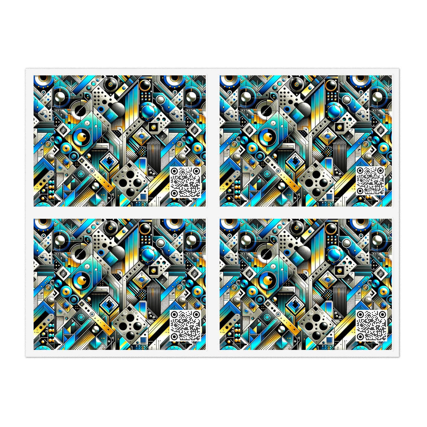 Tech Art Fusion Tech-Forward Streetwear Sticker Sheets - 8404 Design-50