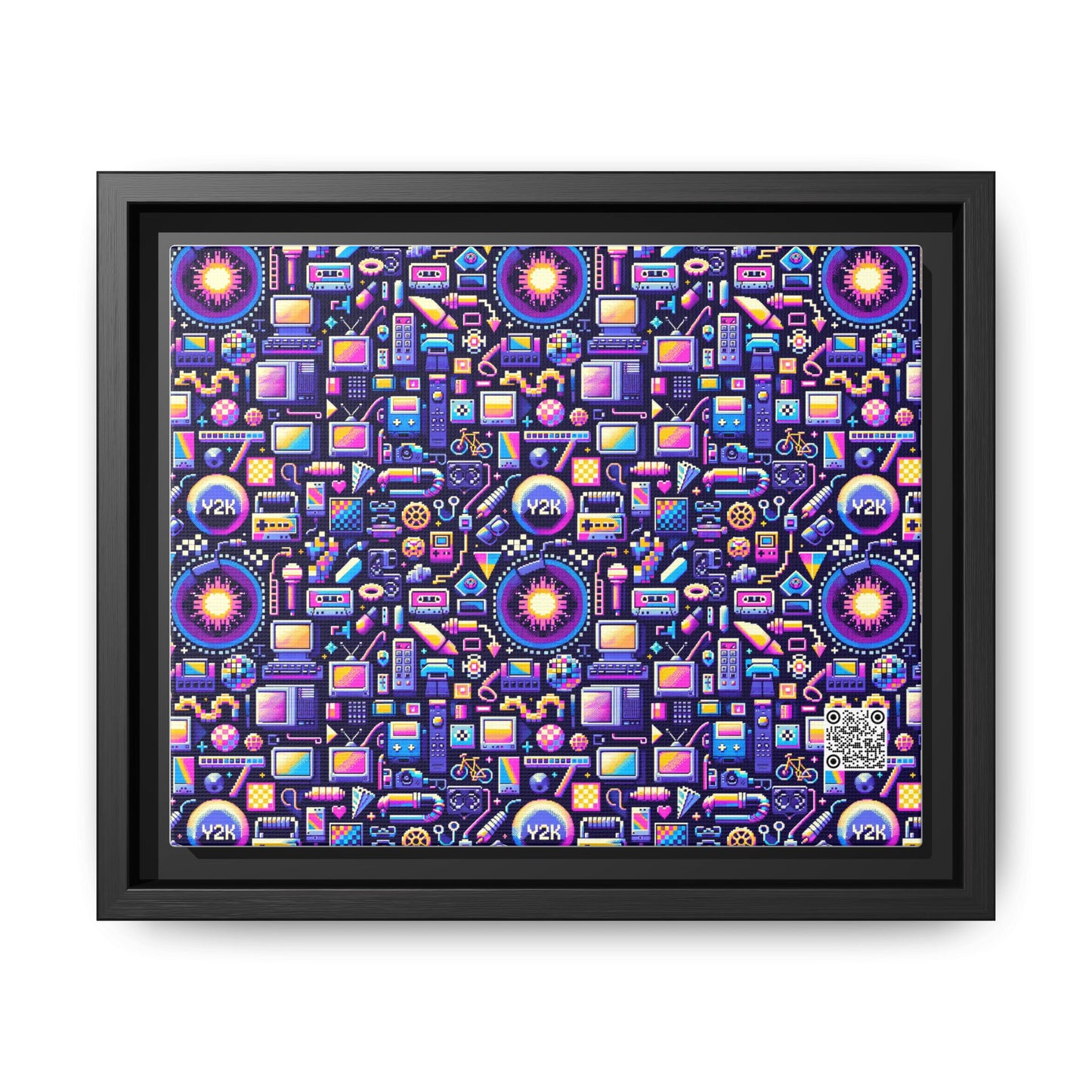 Digital Nostalgia Modern Retro Fusion Matte Canvas, Framed (multi-Color) - 8404 Design-64 B