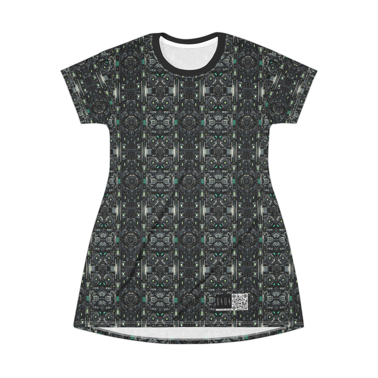 Tech Noir Tech-Forward Minimalism T-Shirt Dress - 8404 Design-52