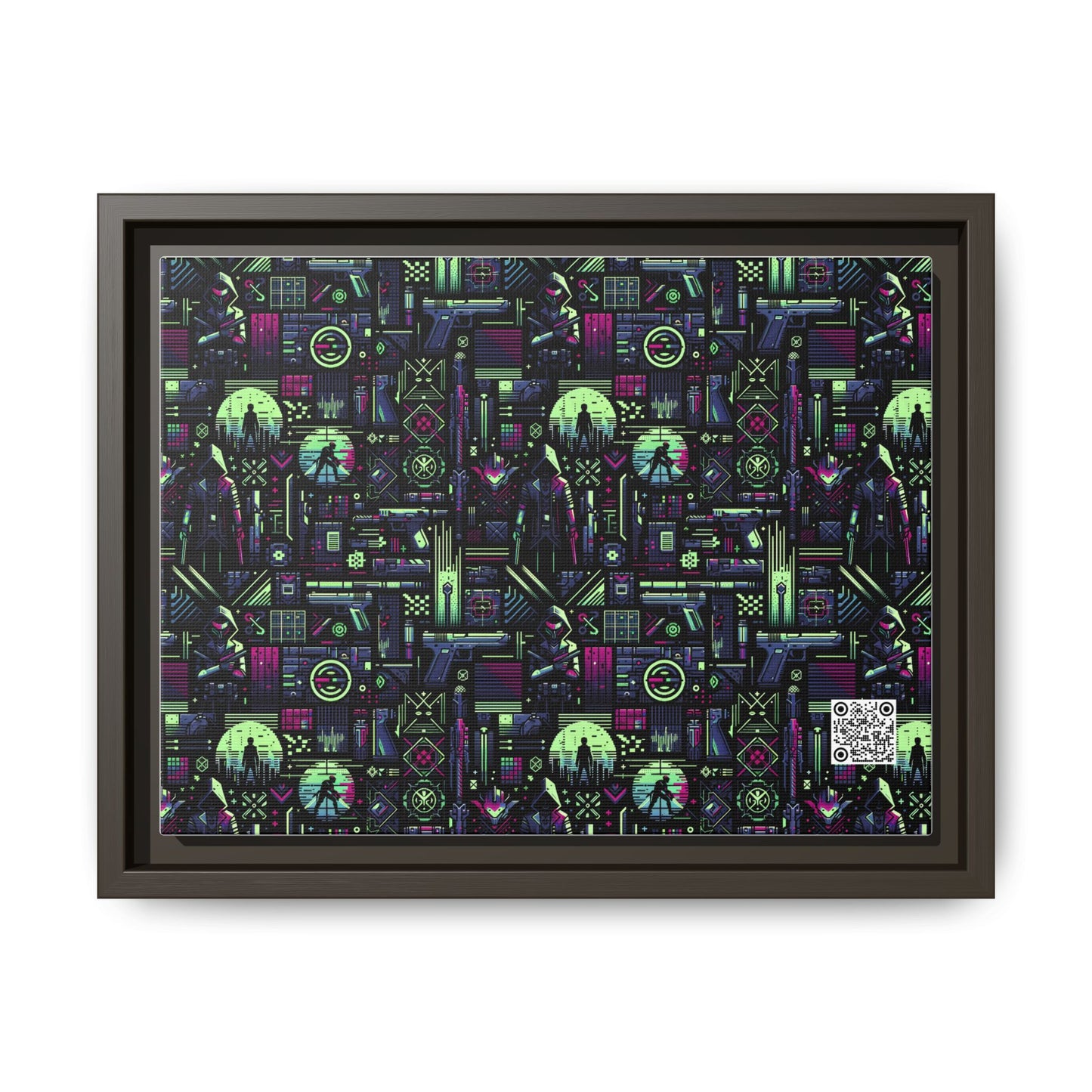Tech Noir Futuristic Cyberpunk Matte Canvas, Framed (multi-Color) - 8404 Design-63 A