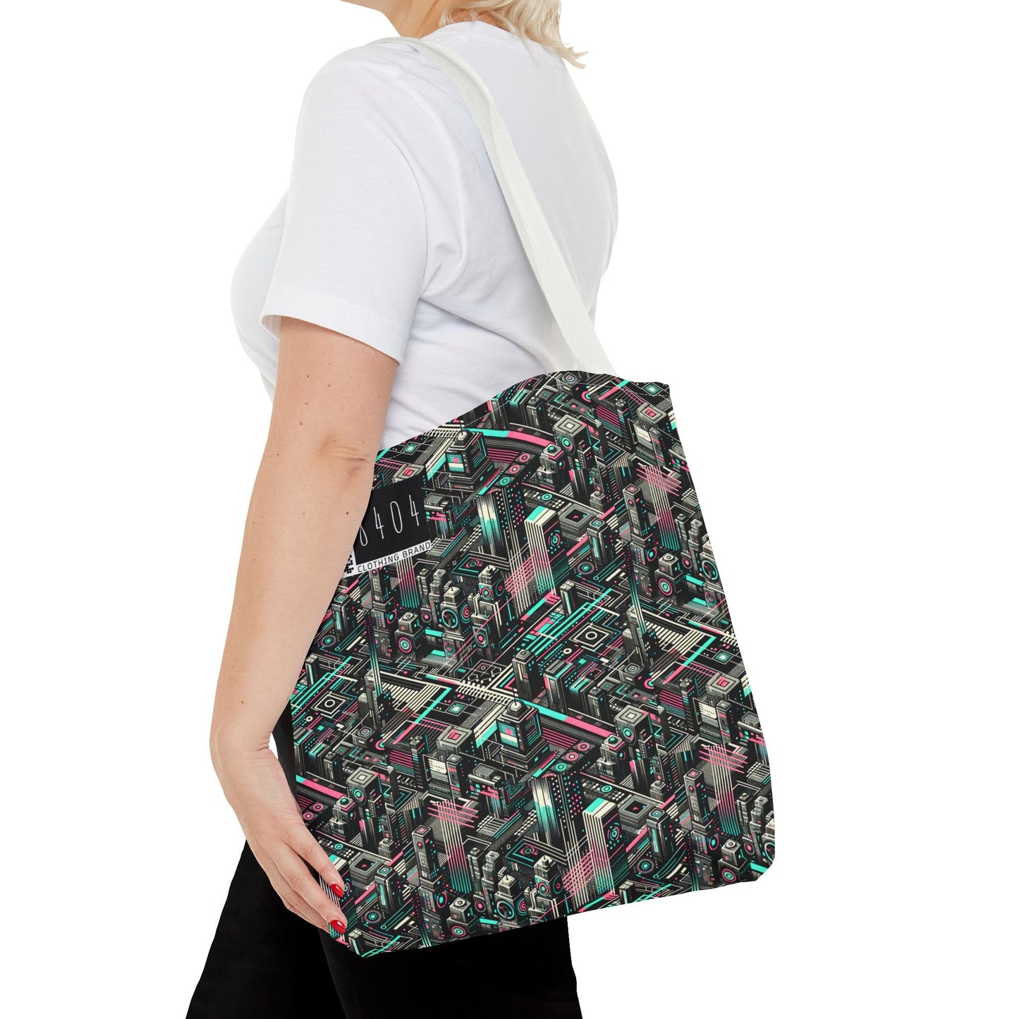Digital Dreamland Tech-Inspired Streetwear Tote Bag - 8404 Design-51