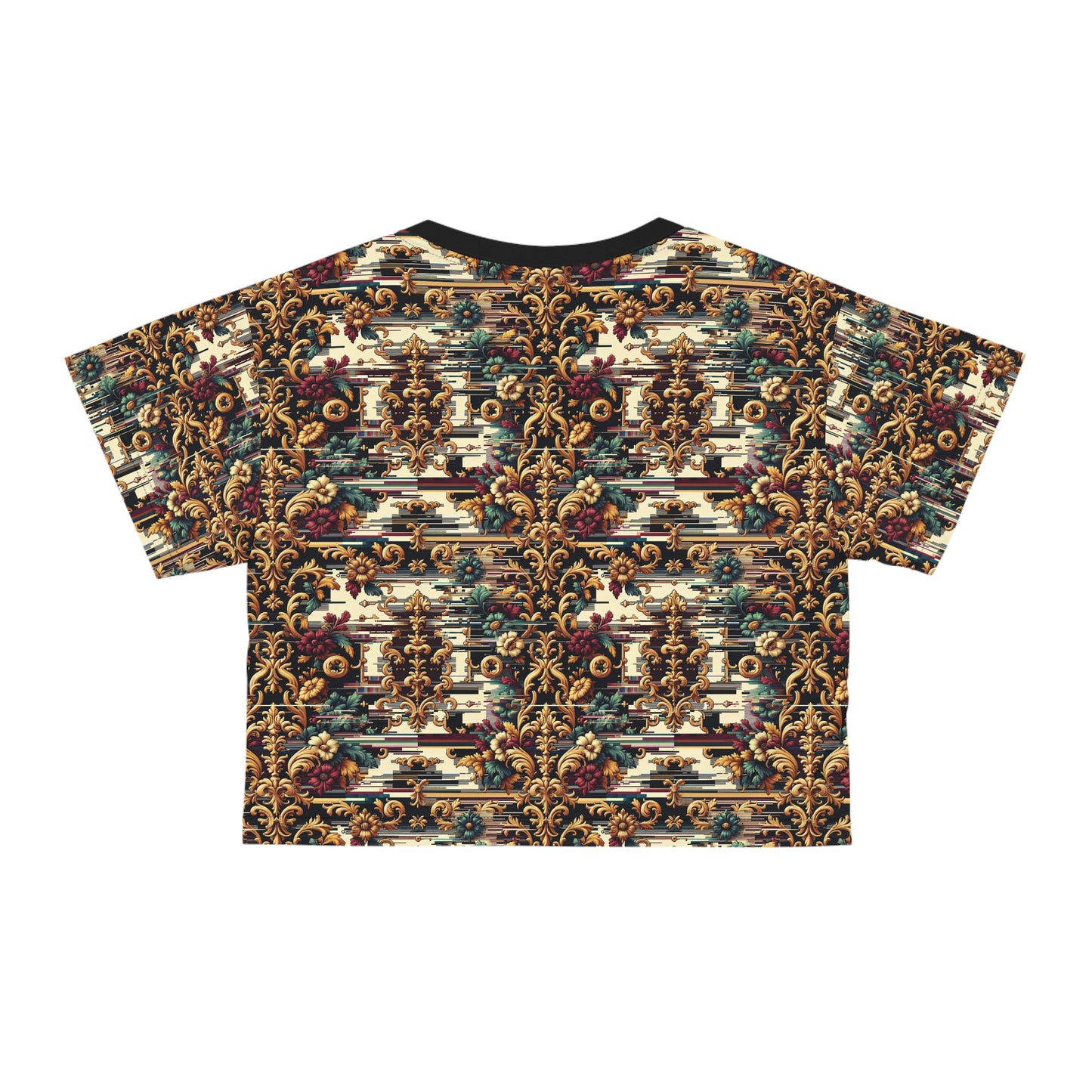 Digital Renaissance Modern Baroque Fusion Crop Tee - 8404 Design-63