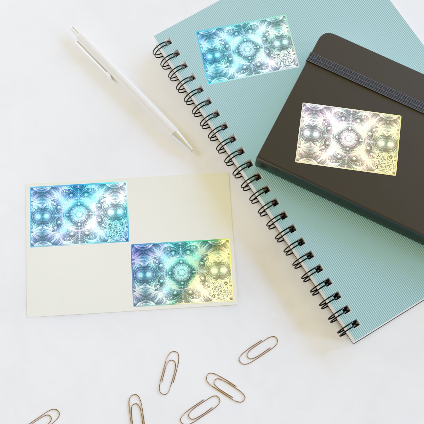 Iridescent Tech Fusion Tech-Forward Streetwear Sticker Sheets - 8404 Design-61