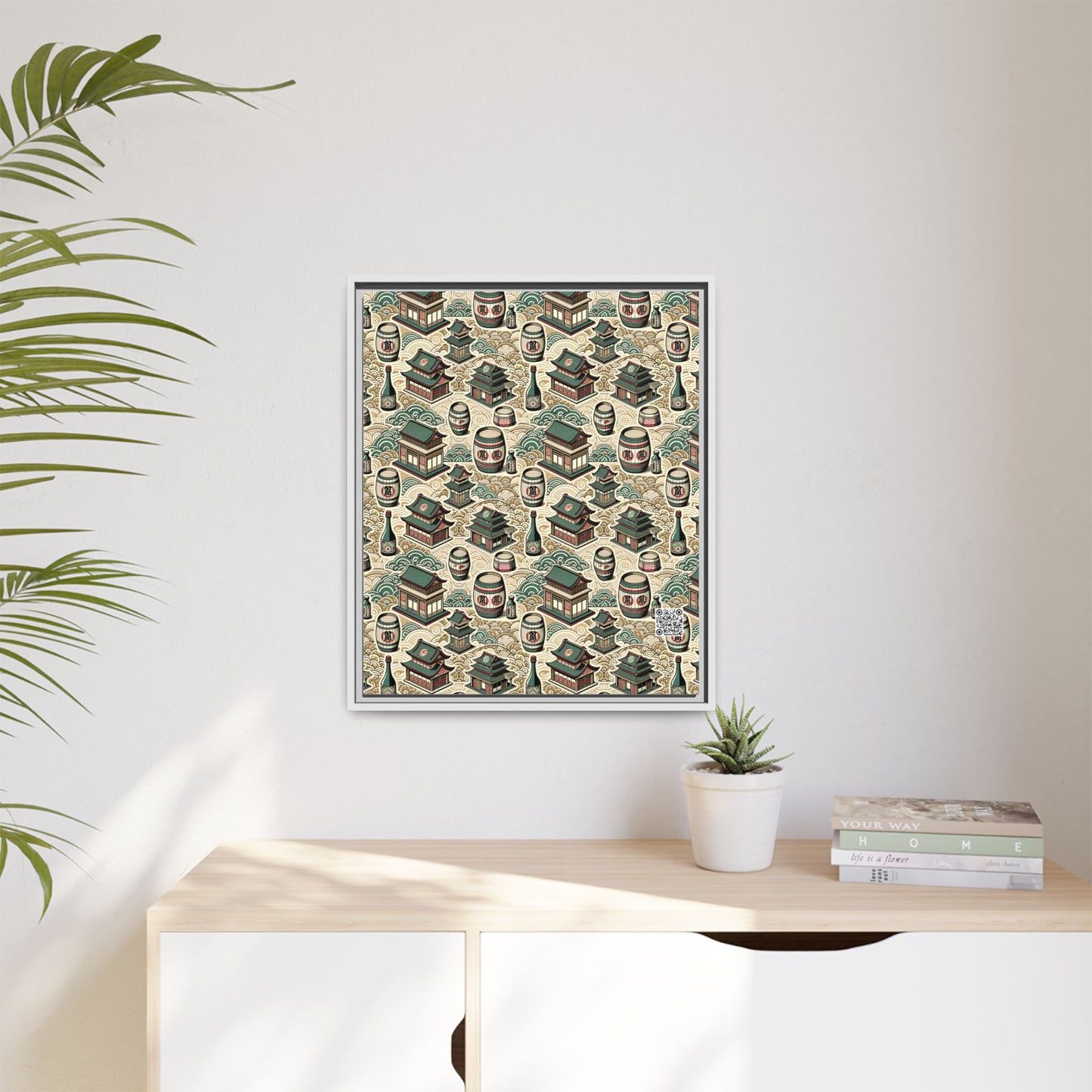 Cultural Artisanal Fusion Contemporary Cultural Elegance Matte Canvas, Framed (multi-Color) - 8404 Design-68 B