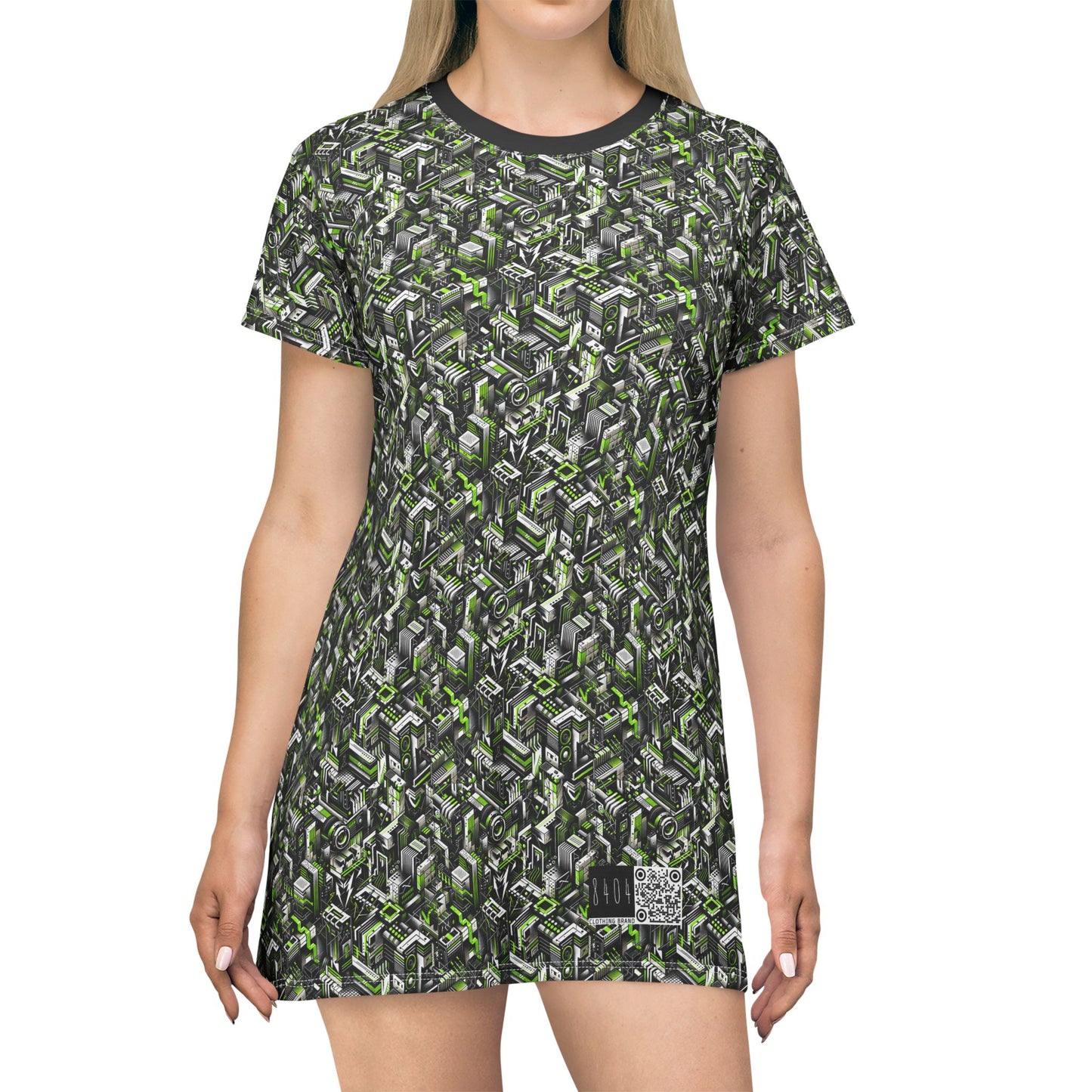 Graffiti Tech Fusion Bold Streetwear Fusion T-Shirt Dress - 8404 Design-53