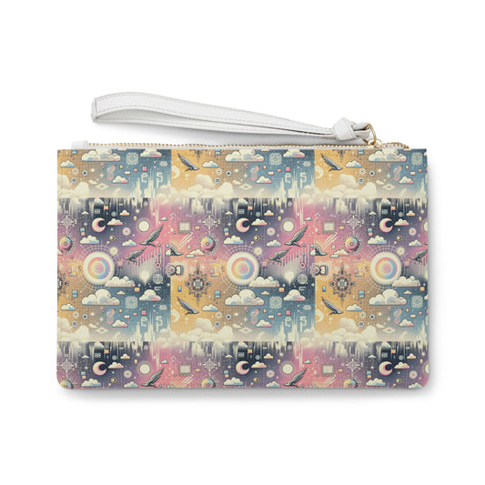 Digital Dreamland Whimsical and Nostalgic Streetwear With a Digital Twist Clutch Bag - 8404 Design-69