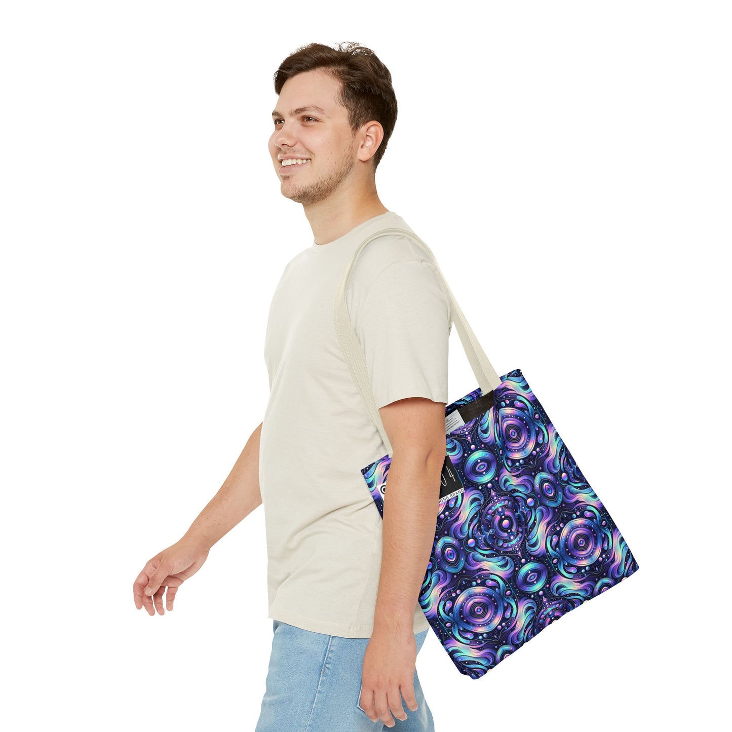 Iridescent Tech Fusion Tech-Forward Streetwear Tote Bag - 8404 Design-62
