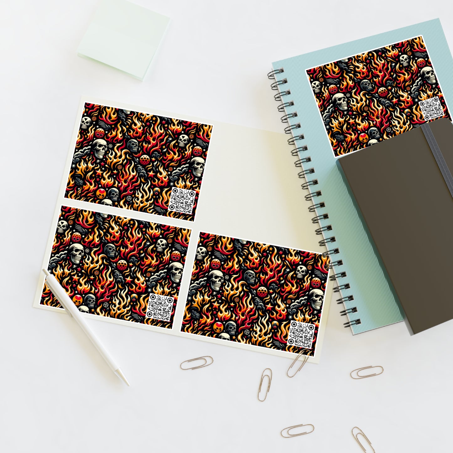 Flame Graphics Maximalist Streetwear Sticker Sheets - 8404 Design-76
