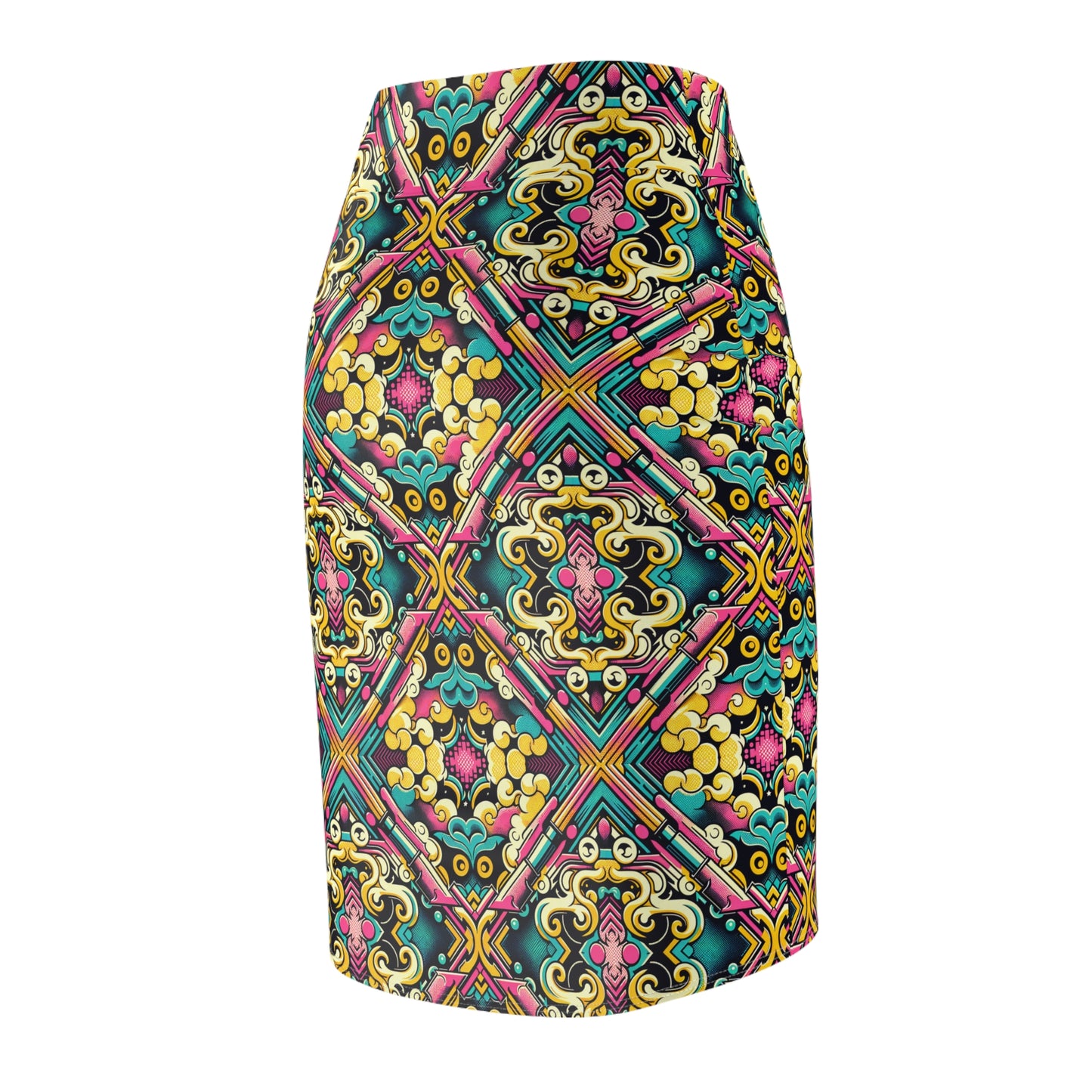 Neon Pop Art Revival Pop Culture Retro Women's Pencil Skirt - 8404 Design-59
