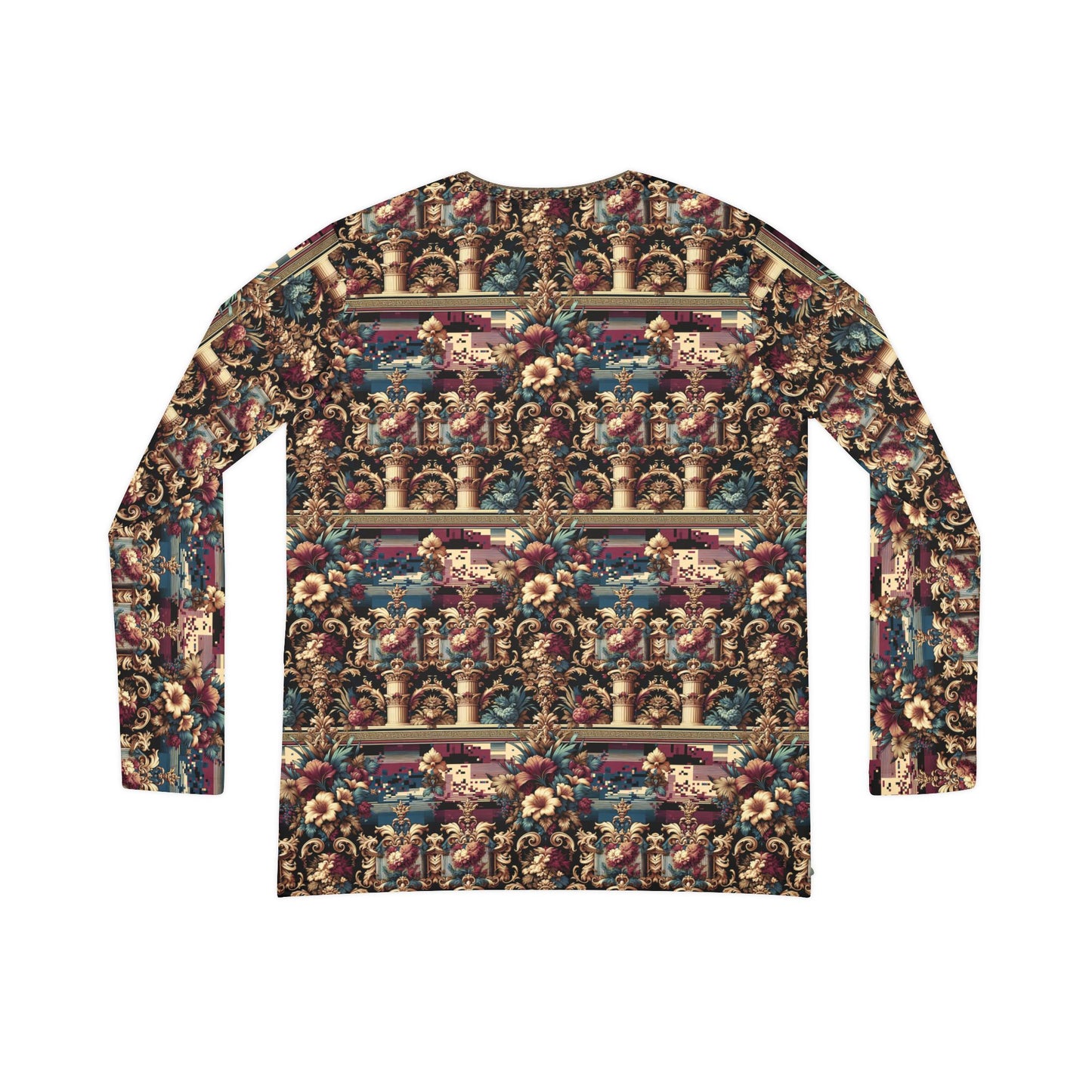 Digital Renaissance Modern Baroque Fusion Women's Long Sleeve V-Neck Shirt - 8404 Design-58