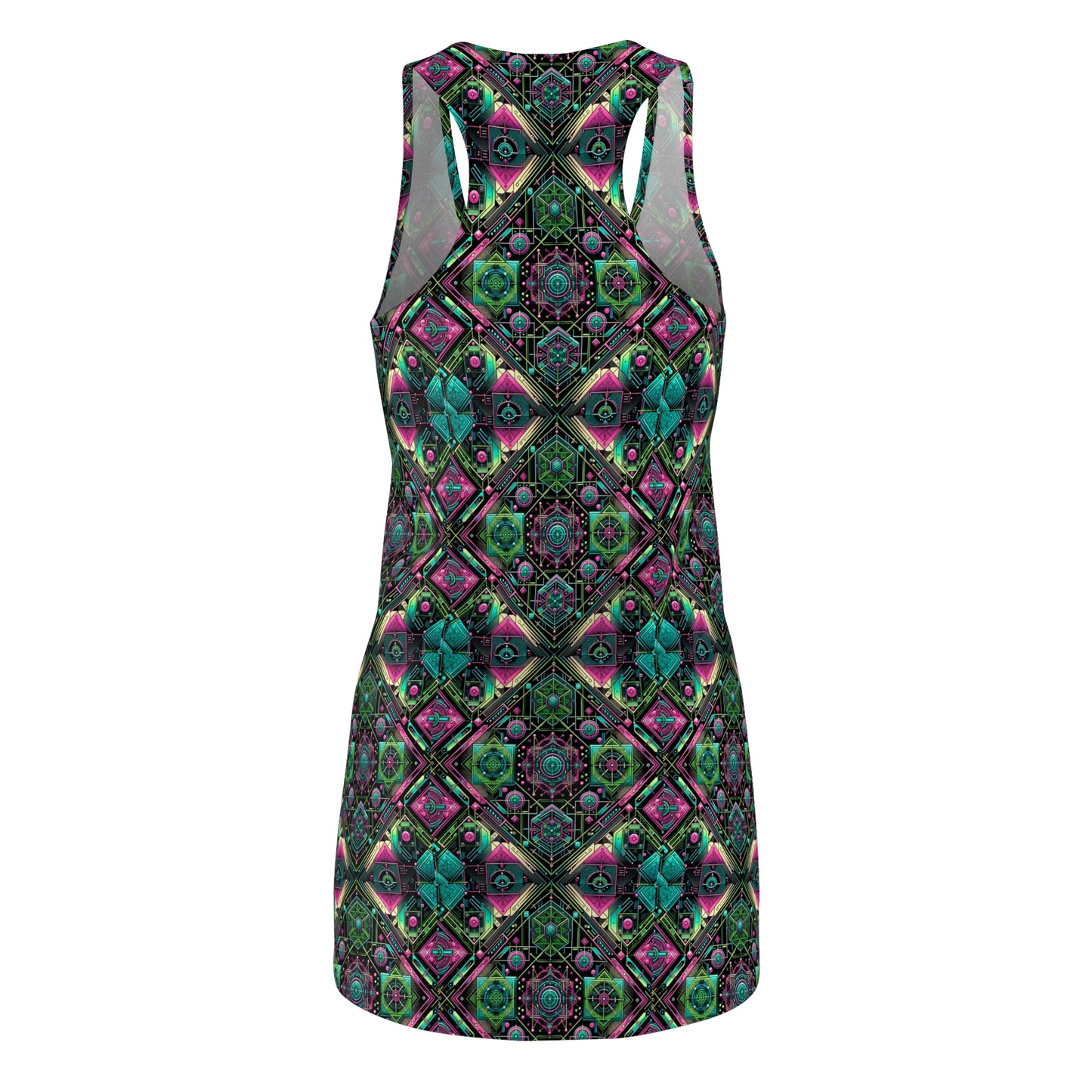 Tech-Infused Graphics Tech-Forward Streetwear Women's Cut & Sew Racerback Dress - 8404 Design-45