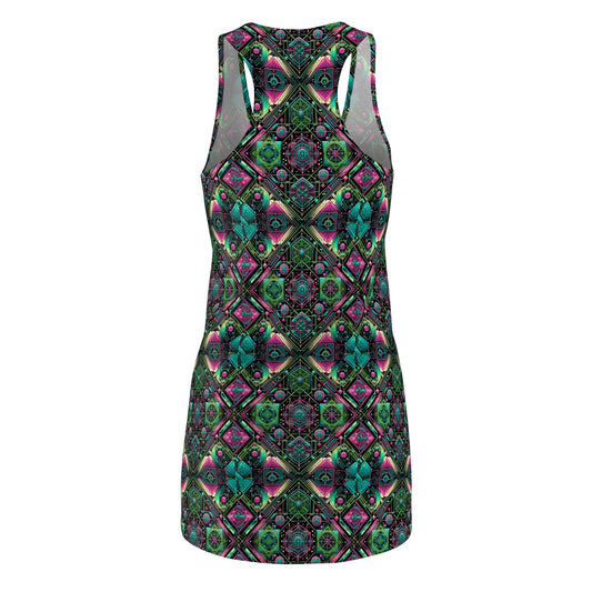 Tech-Infused Graphics Tech-Forward Streetwear Women's Cut & Sew Racerback Dress - 8404 Design-45