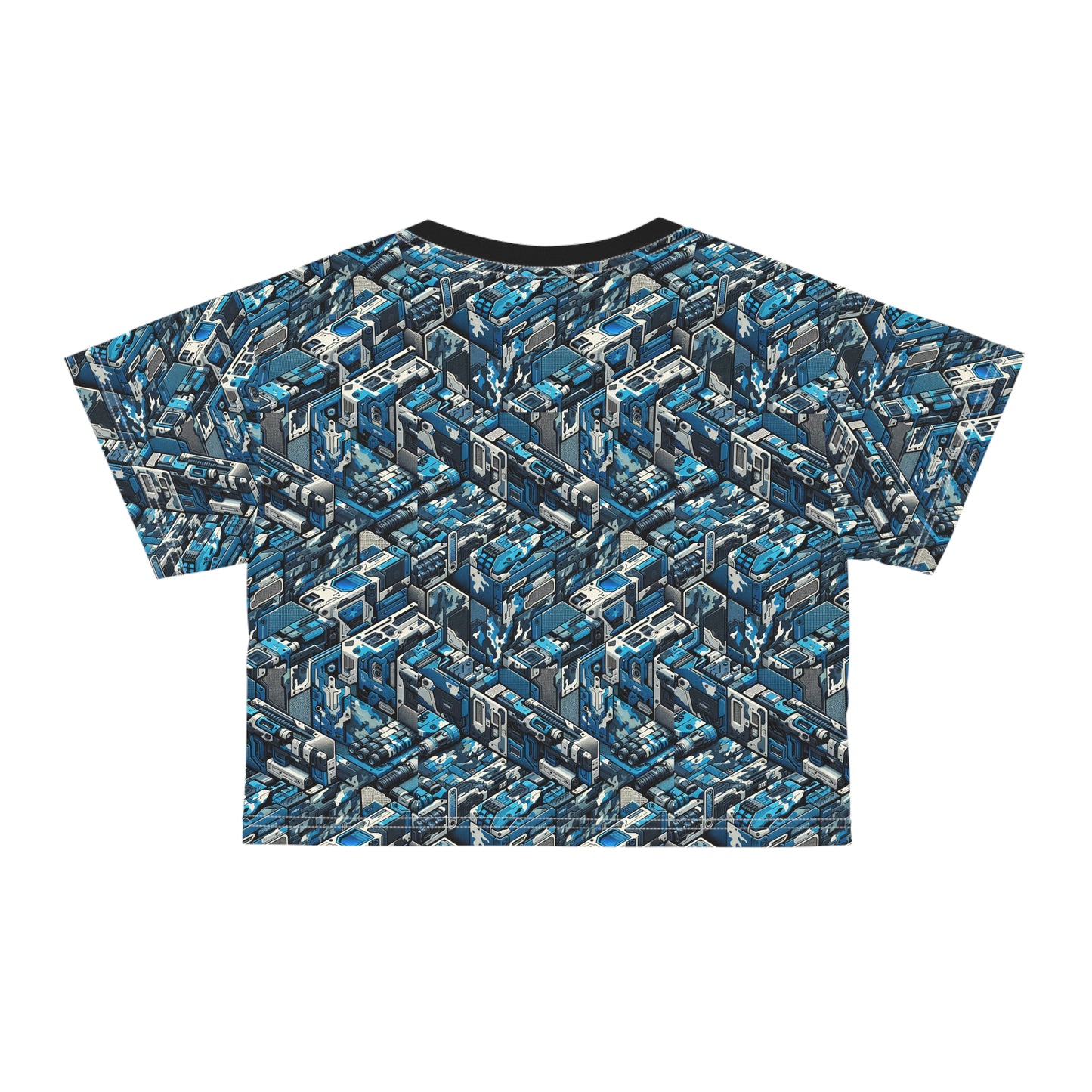 Tech Urban Camo Tech-Forward Streetwear With a Futuristic Military Edge Crop Tee - 8404 Design-51