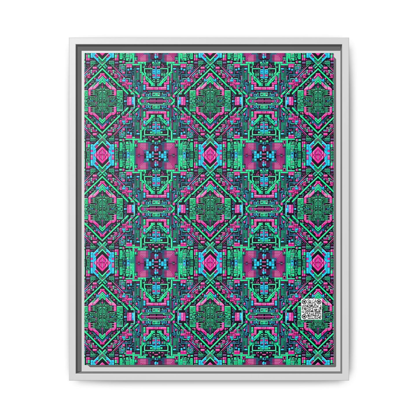 Digital Glitch Vibes Tech-Inspired Streetwear Matte Canvas, Framed (multi-Color) - 8404 Design-71 A
