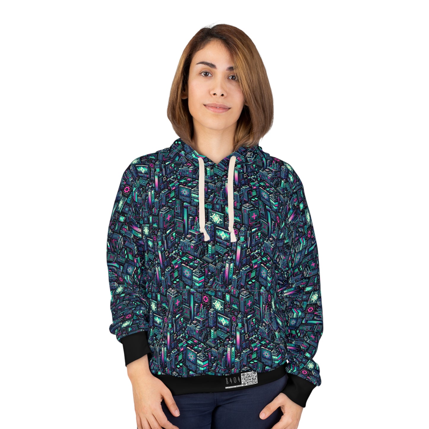 Digital Rebellion Tech-Inspired Streetwear Pullover Hoodie - 8404 Design-58