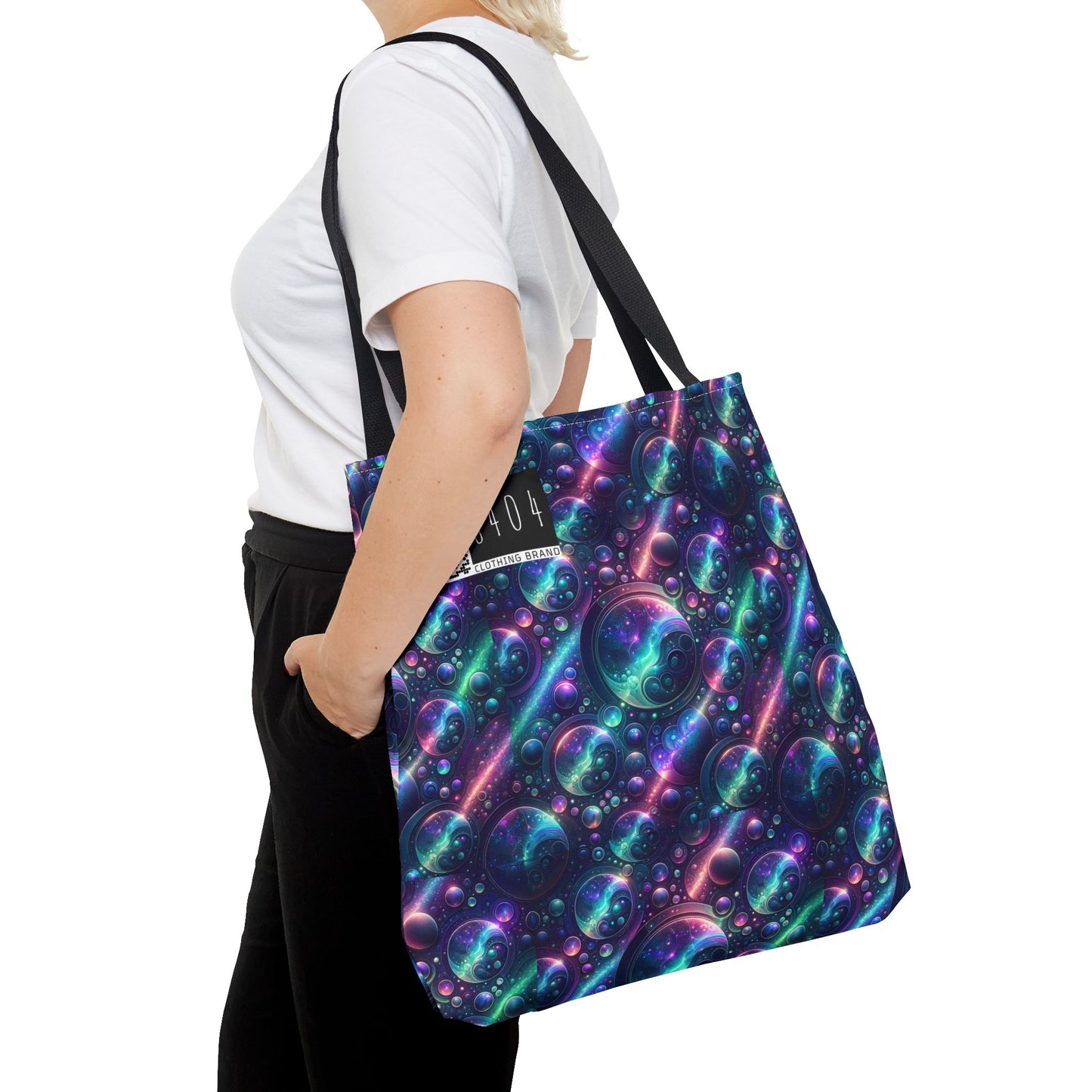 Iridescent Tech Fusion Tech-Forward Streetwear Tote Bag - 8404 Design-51