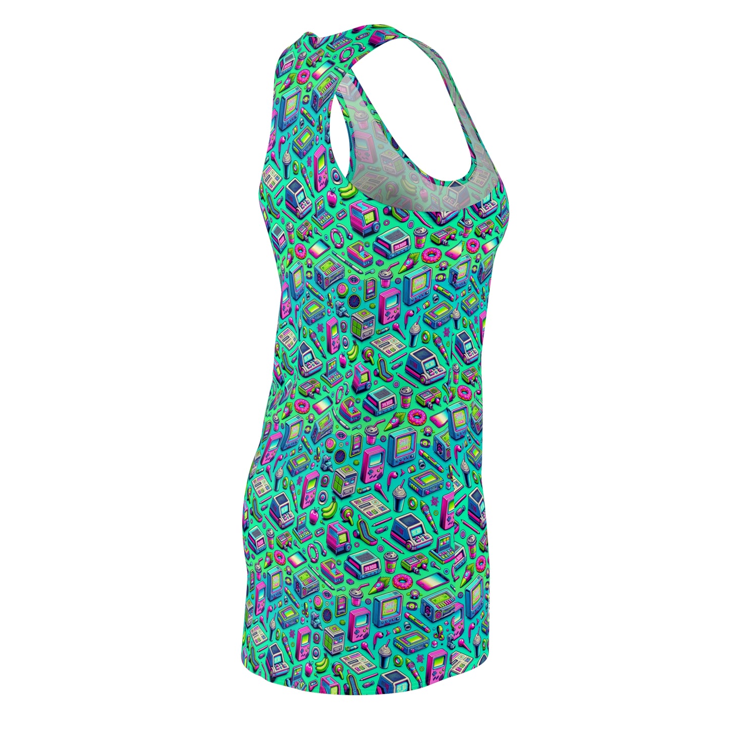 Y2k Revival Nostalgic Futurism Women's Cut & Sew Racerback Dress - 8404 Design-48