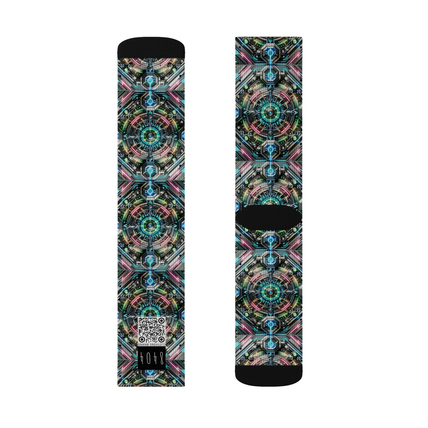 Tech-Infused Futurism Futuristic Tech Sublimation Socks - 8404 Design-53