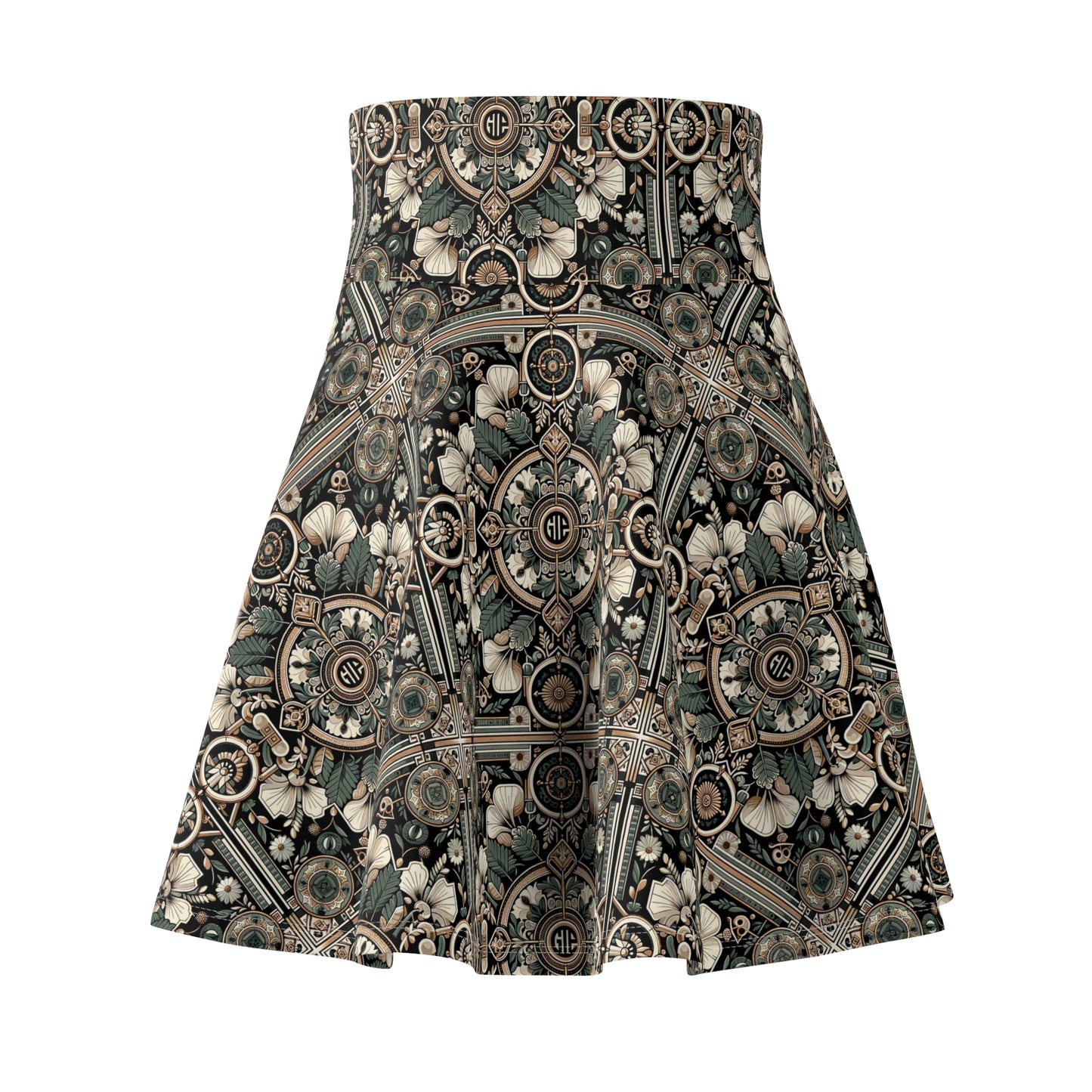Cyber Garden Party Tech Garden Extravaganza Women's Skater Skirt - 8404 Design-66