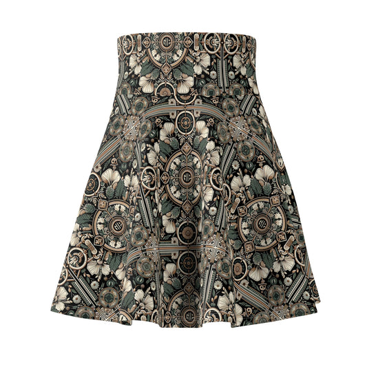 Cyber Garden Party Tech Garden Extravaganza Women's Skater Skirt - 8404 Design-66