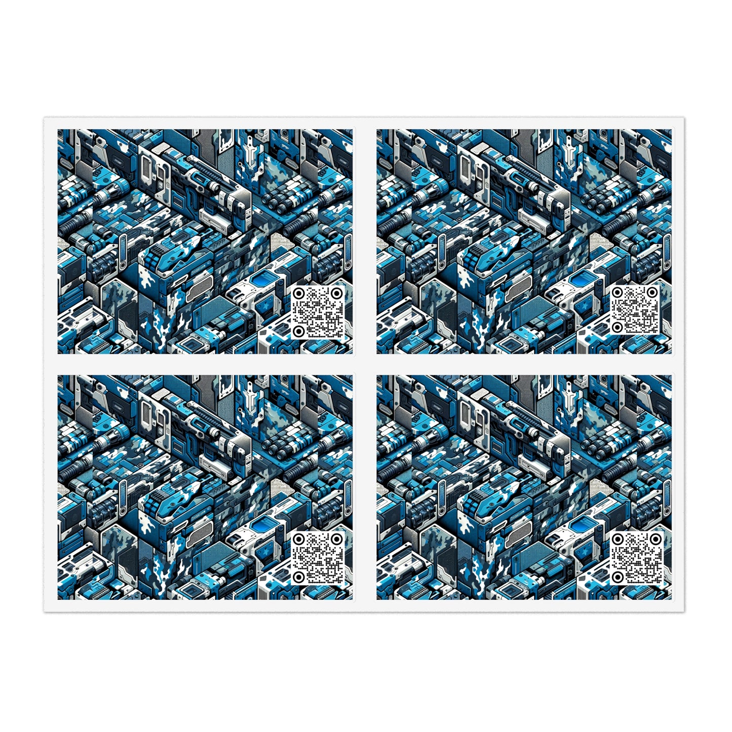 Tech Urban Camo Tech-Forward Streetwear With a Futuristic Military Edge Sticker Sheets - 8404 Design-51