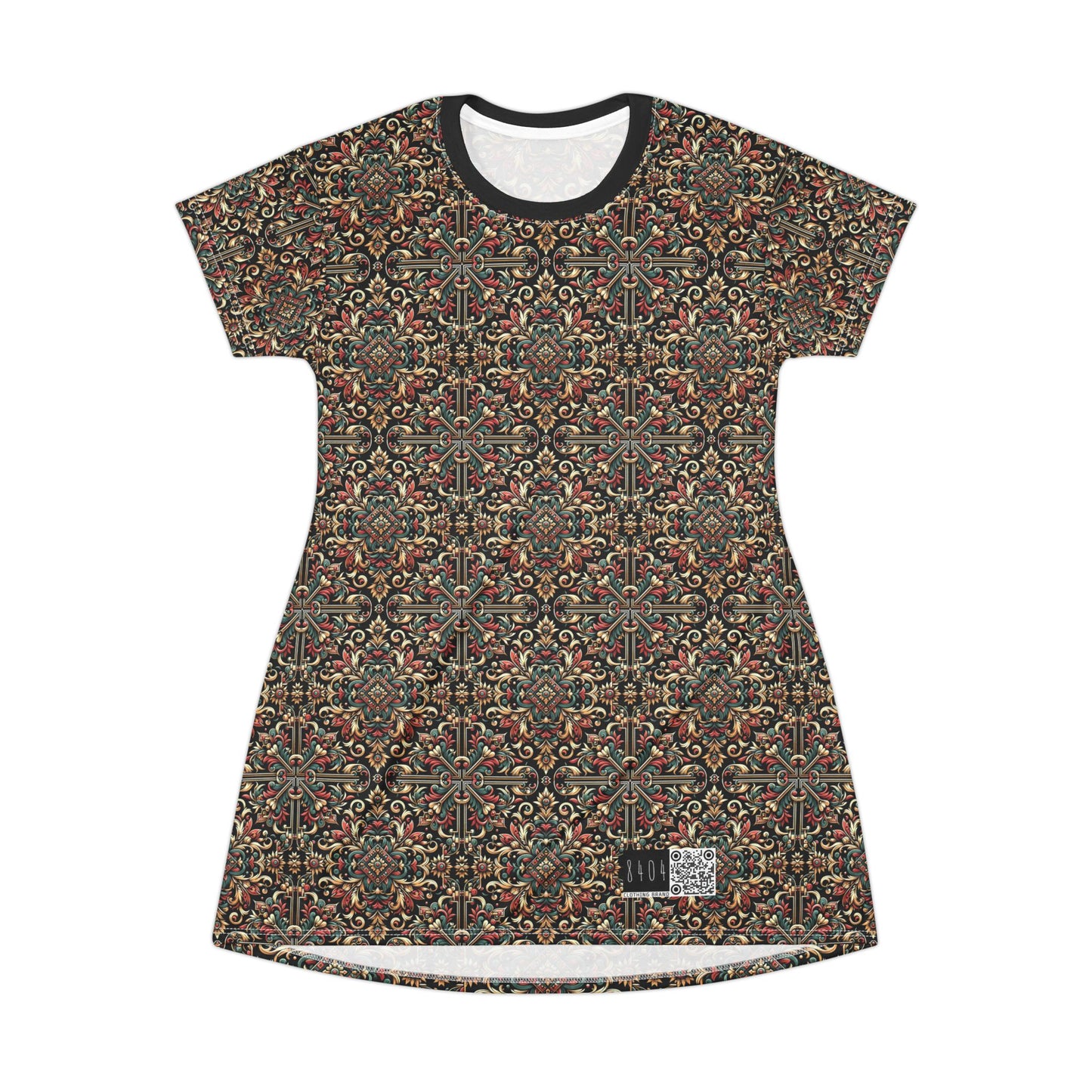 Streetwear Renaissance Artistic Clash of Old and New T-Shirt Dress - 8404 Design-46