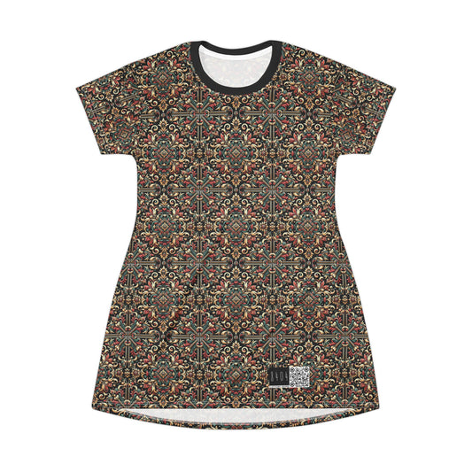 Streetwear Renaissance Artistic Clash of Old and New T-Shirt Dress - 8404 Design-46
