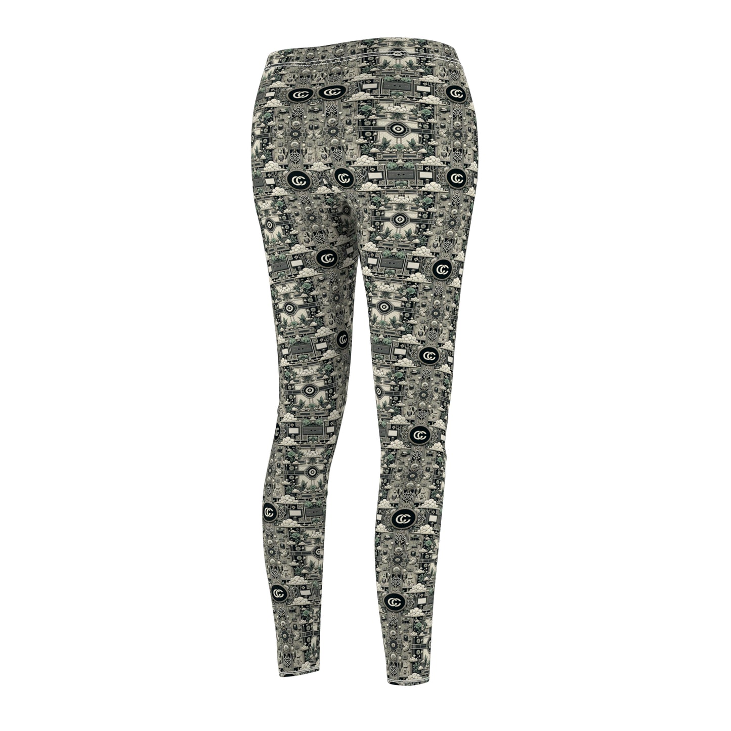 Cyber Garden Party Tech Garden Extravaganza Women's Cut & Sew Casual Leggings - 8404 Design-54