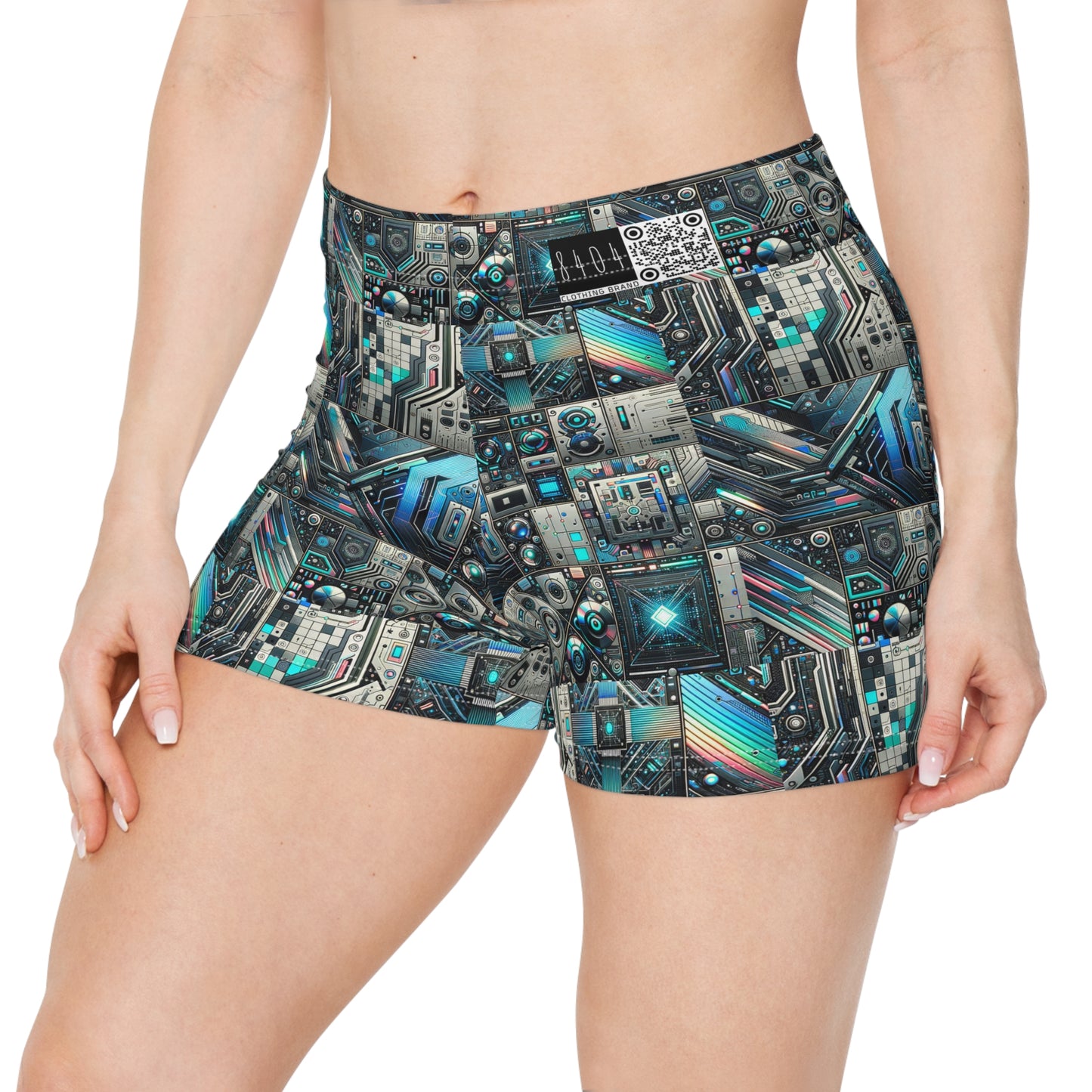 Tech-Infused Futurism Sleek Tech Edge Women's Shorts - 8404 Design-48