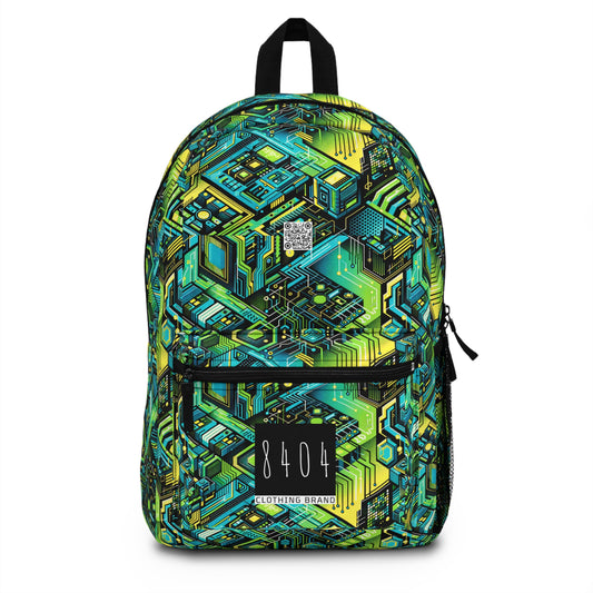 Tech-Infused Neon Tech-Forward Streetwear Backpack - 8404 Design-38