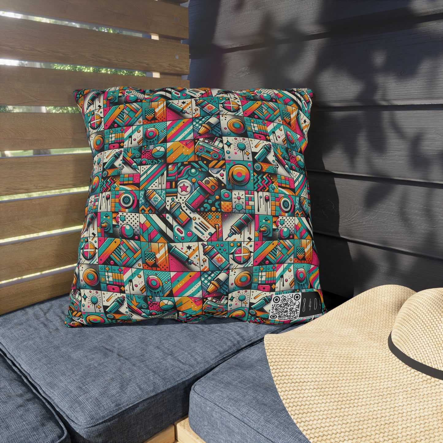 Graffiti Fusion Modern Street Art Fusion Outdoor Pillow - 8404 Design-58