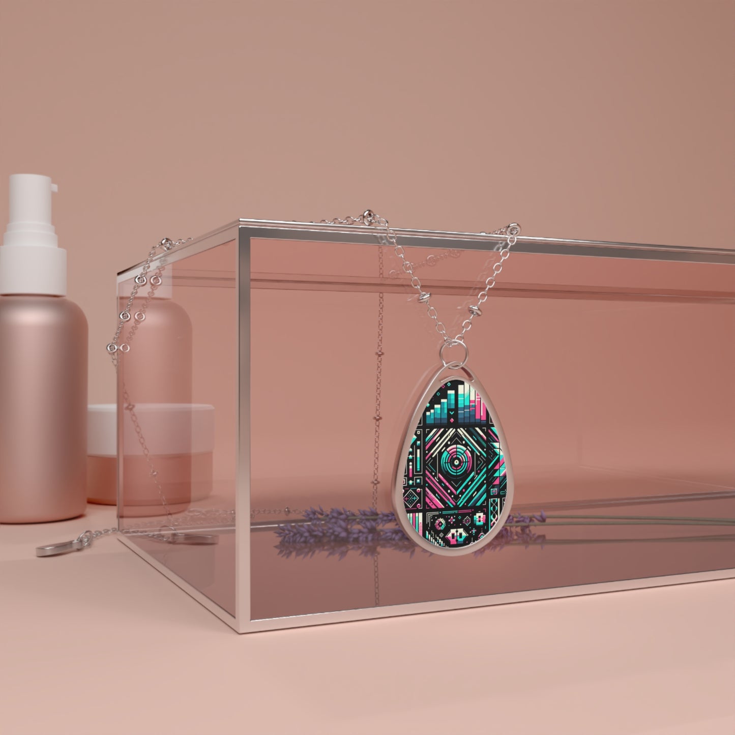 Digital Artistry Digital-native Streetwear Oval Necklace - 8404 Design-60