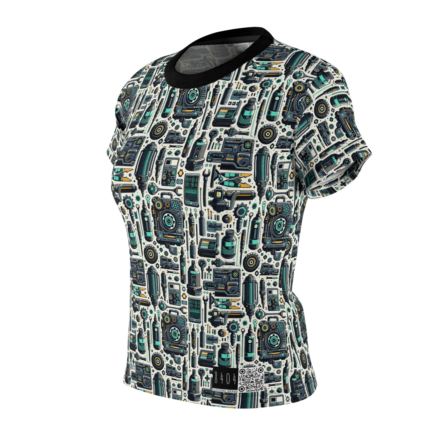 Tech Utility Fusion Modern Tech Streetwear Women's Cut & Sew Tee - 8404 Design-53