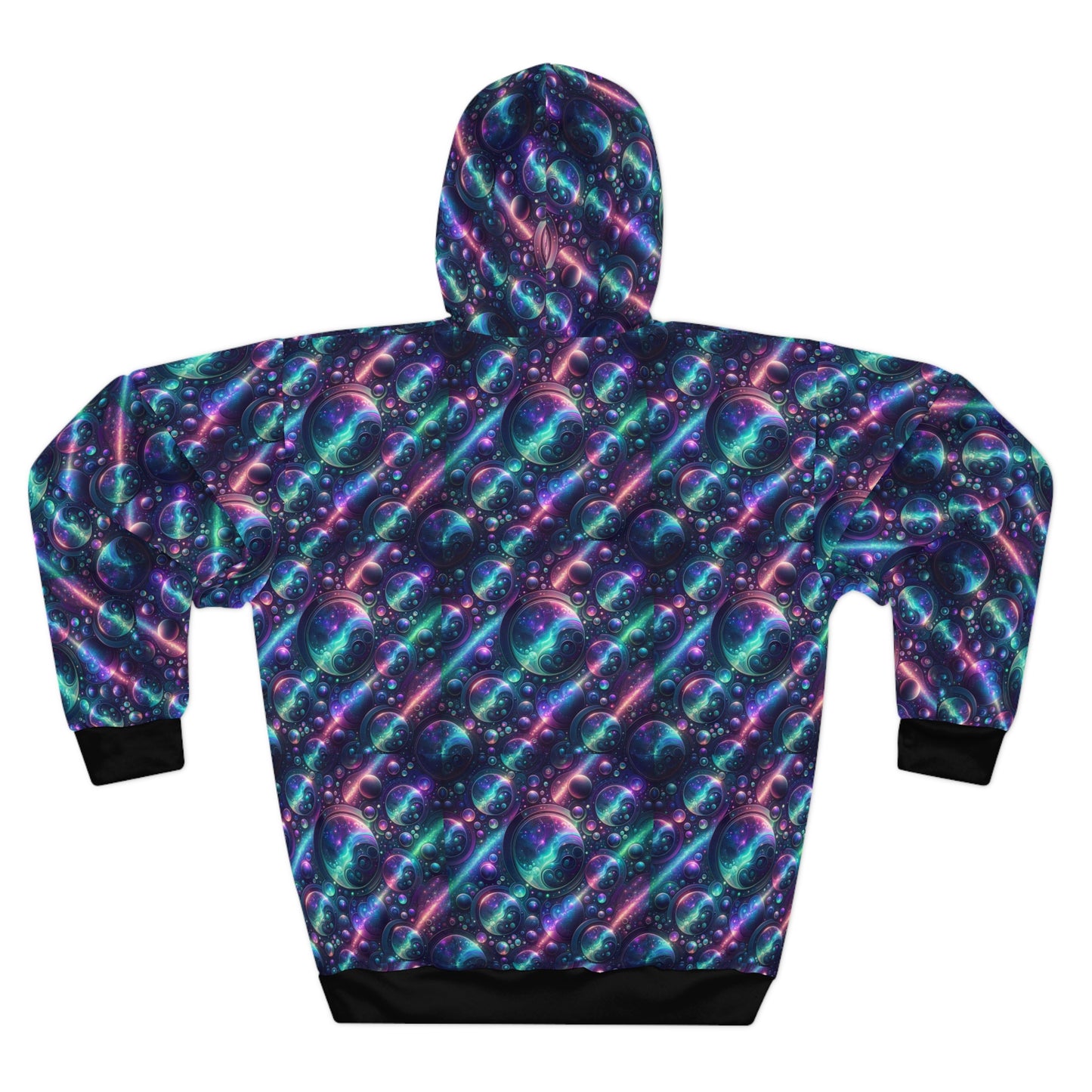 Iridescent Tech Fusion Tech-Forward Streetwear Pullover Hoodie - 8404 Design-51
