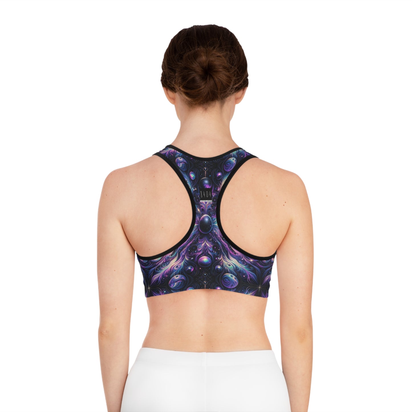Galactic Hues Tech-Forward Cosmic Fusion Sports Bra - 8404 Design-41