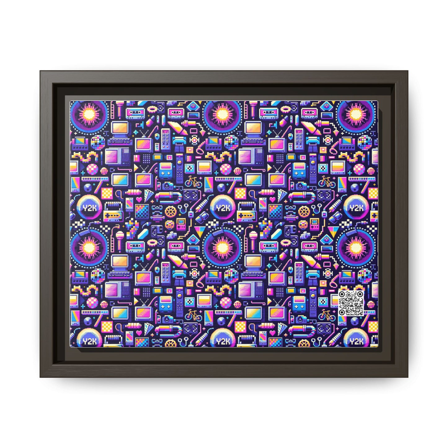 Digital Nostalgia Modern Retro Fusion Matte Canvas, Framed (multi-Color) - 8404 Design-64 B