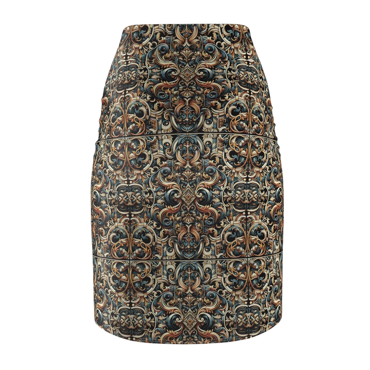 Urban Renaissance Historical Fusion With Street Edge Women's Pencil Skirt - 8404 Design-59
