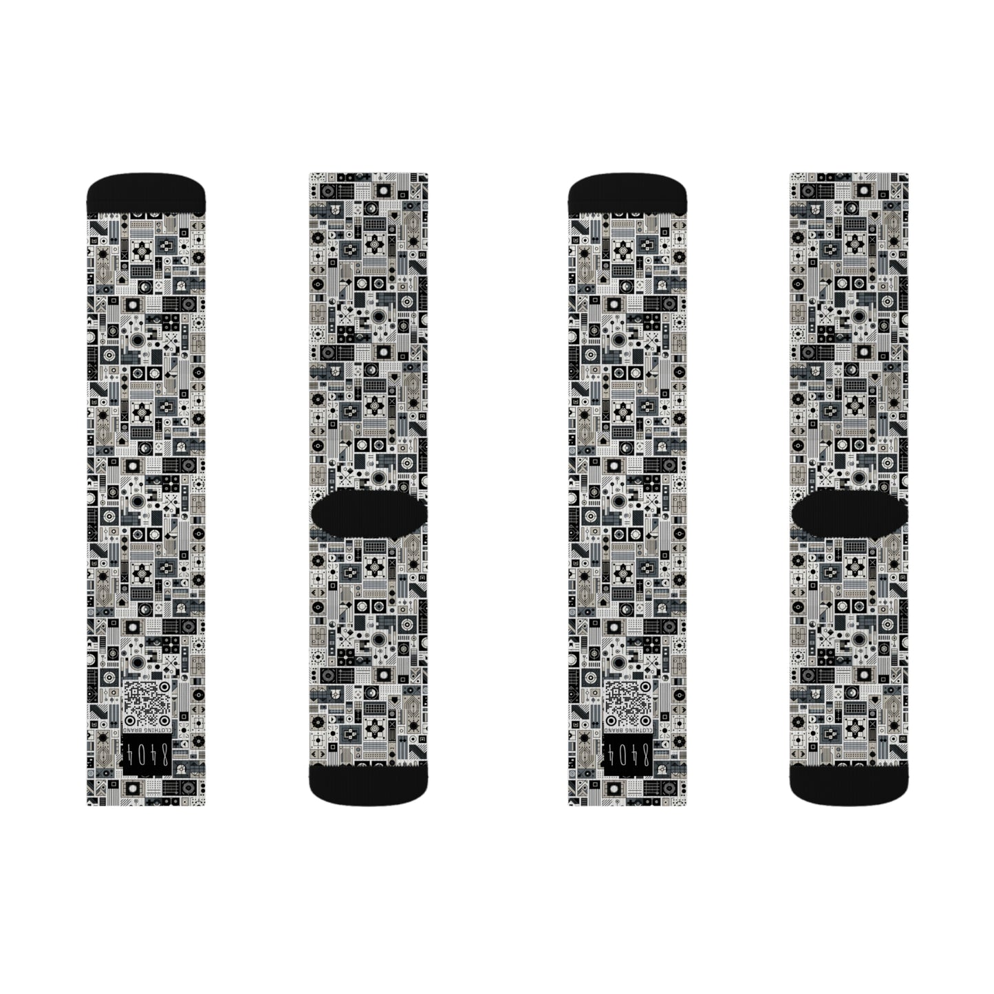 Digital Minimalism Minimalist Tech Sublimation Socks - 8404 Design-45