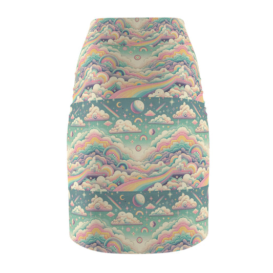 Digital Dreamland Whimsical and Nostalgic Streetwear With a Digital Twist Women's Pencil Skirt - 8404 Design-65